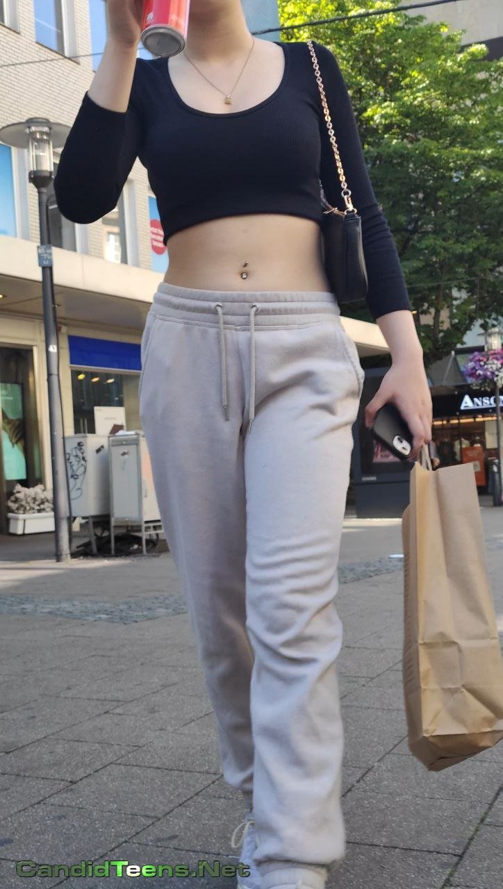 Teen in sexy pants on Street